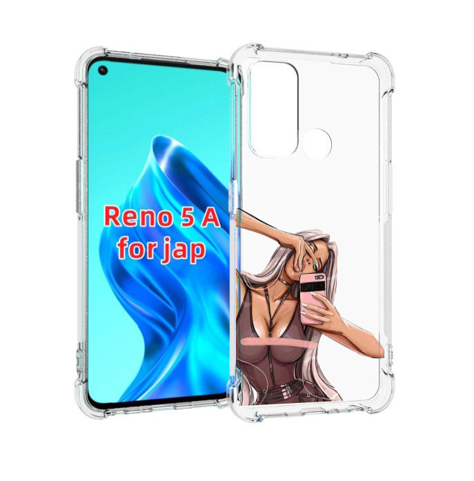 

Чехол MyPads девушка-в-прозрачной-одежде для Oppo Reno 5A, Прозрачный, Tocco