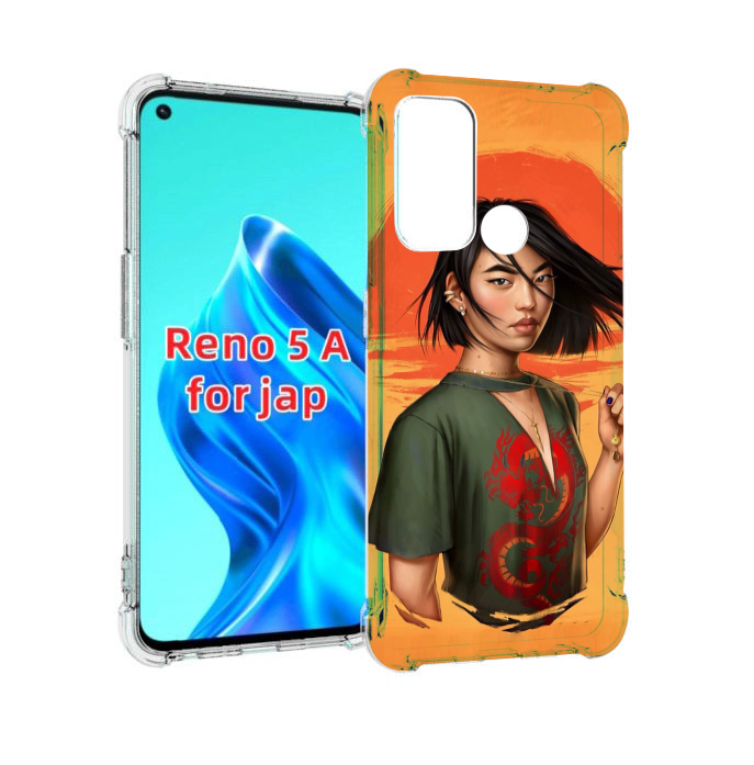 

Чехол MyPads девушка-в-оранжевом-фоне женский для Oppo Reno 5A, Прозрачный, Tocco