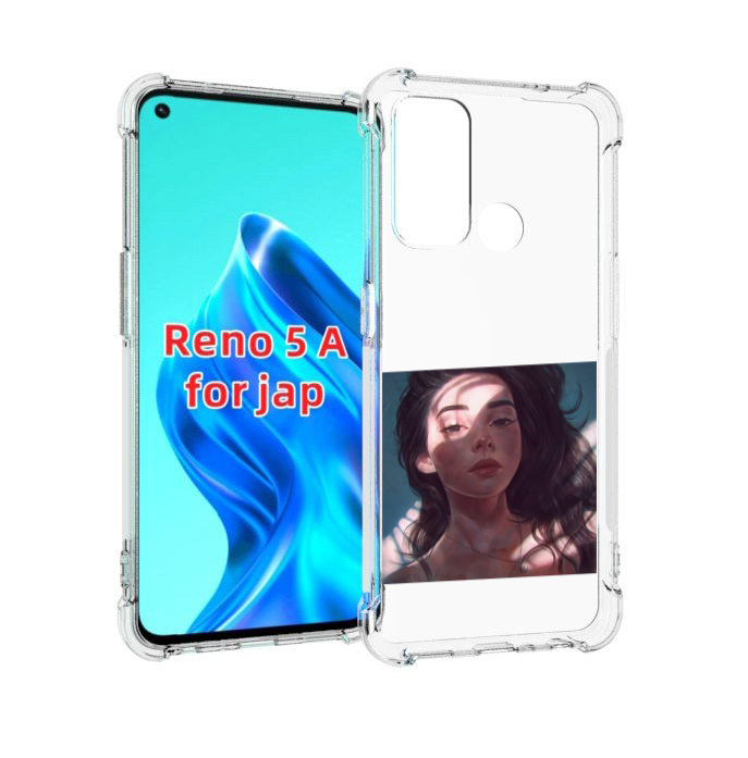 

Чехол MyPads девушка-в-лучах женский для Oppo Reno 5A, Прозрачный, Tocco