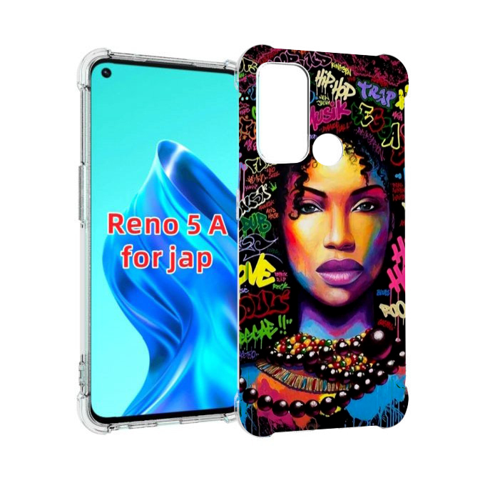 

Чехол MyPads девушка-в-граффити женский для Oppo Reno 5A, Прозрачный, Tocco