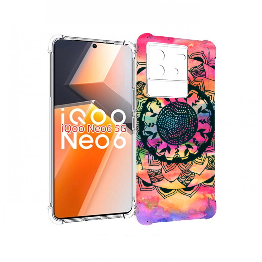 

Чехол MyPads яркая абстракция круглый цветок для Vivo iQoo Neo 6 5G, Прозрачный, Tocco