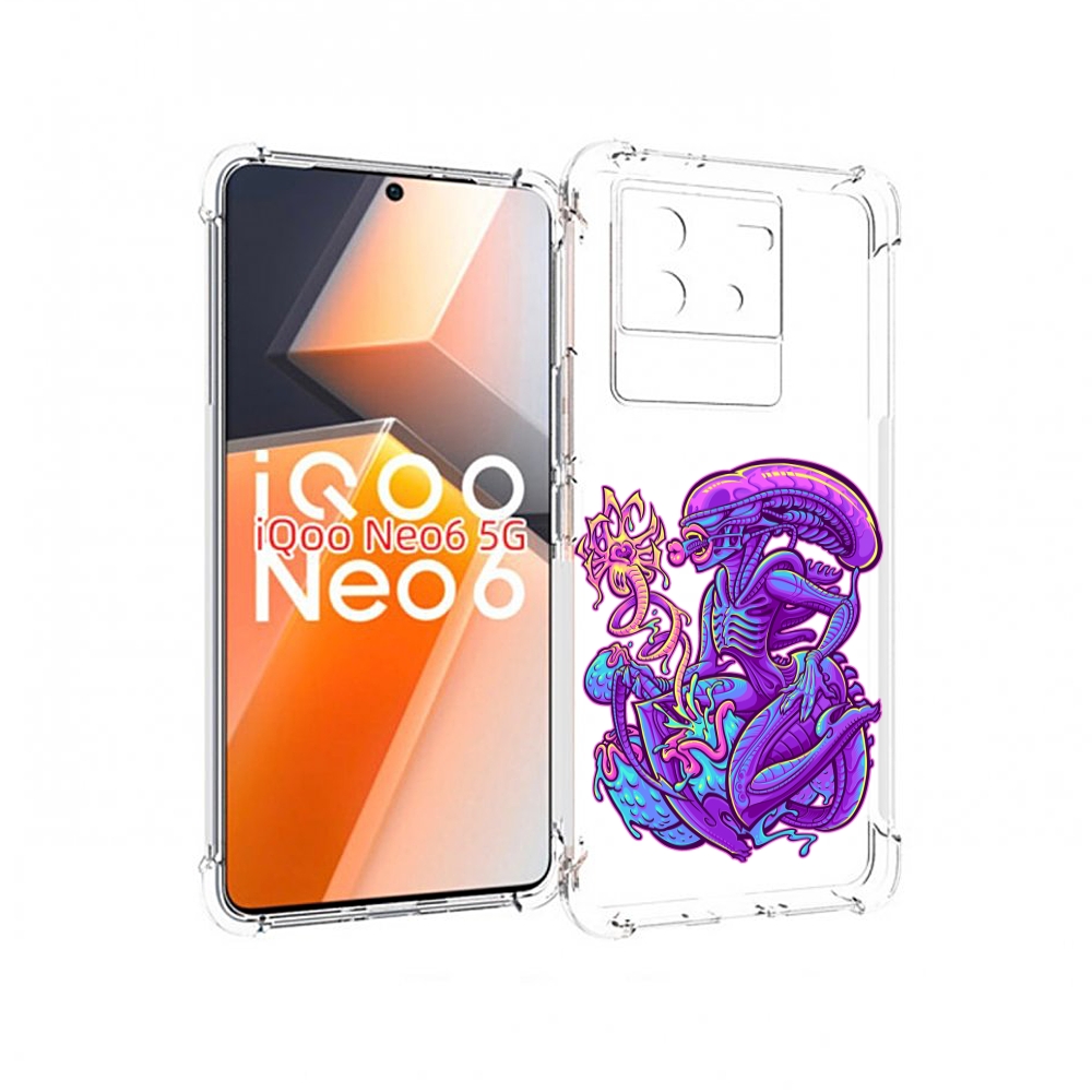 

Чехол MyPads чужой фиолетовый цвет для Vivo iQoo Neo 6 5G, Прозрачный, Tocco