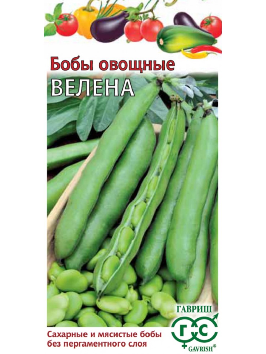 

Семена Гавриш Бобы Велена 10 упаковок по 10 семян