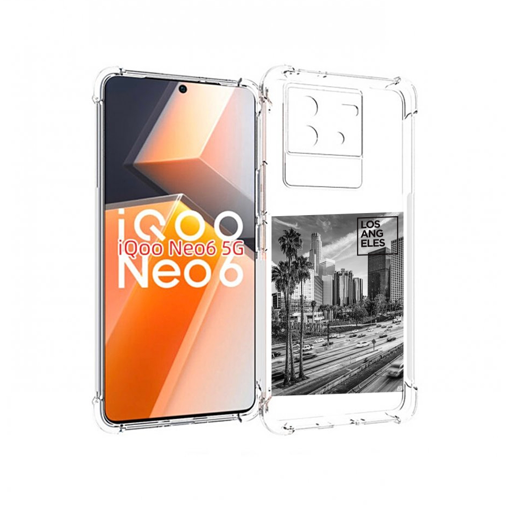 

Чехол MyPads черно белый лос анджелес для Vivo iQoo Neo 6 5G, Прозрачный, Tocco