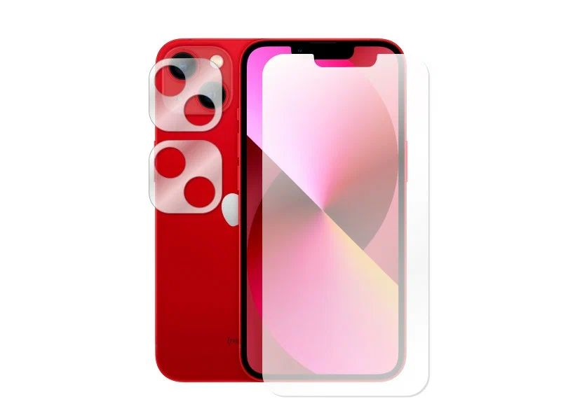 

Стекло защитное гибридное Krutoff для APPLE iPhone 13 Mini защита камеры, 2 шт 269584