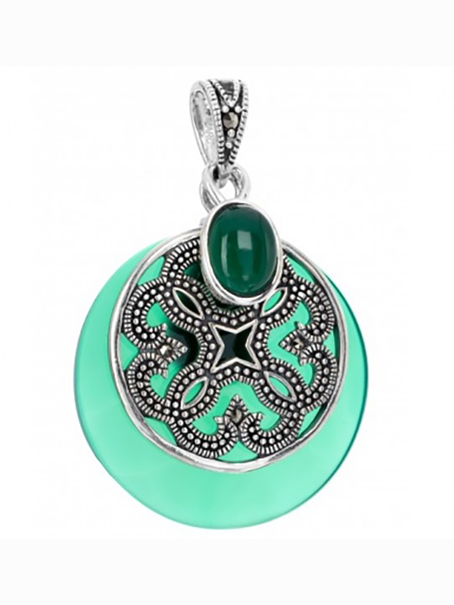 

Подвеска с хризопразами и марказитами из серебра Марказит HP1272-12885, HP1272-12885