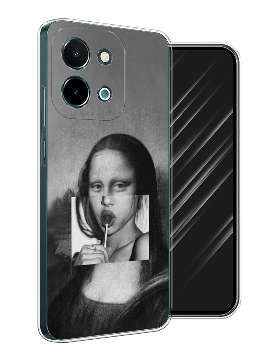 

Чехол Awog на Vivo Y28 4G "Mona Lisa sucking lollipop", Серый, 2611650-1