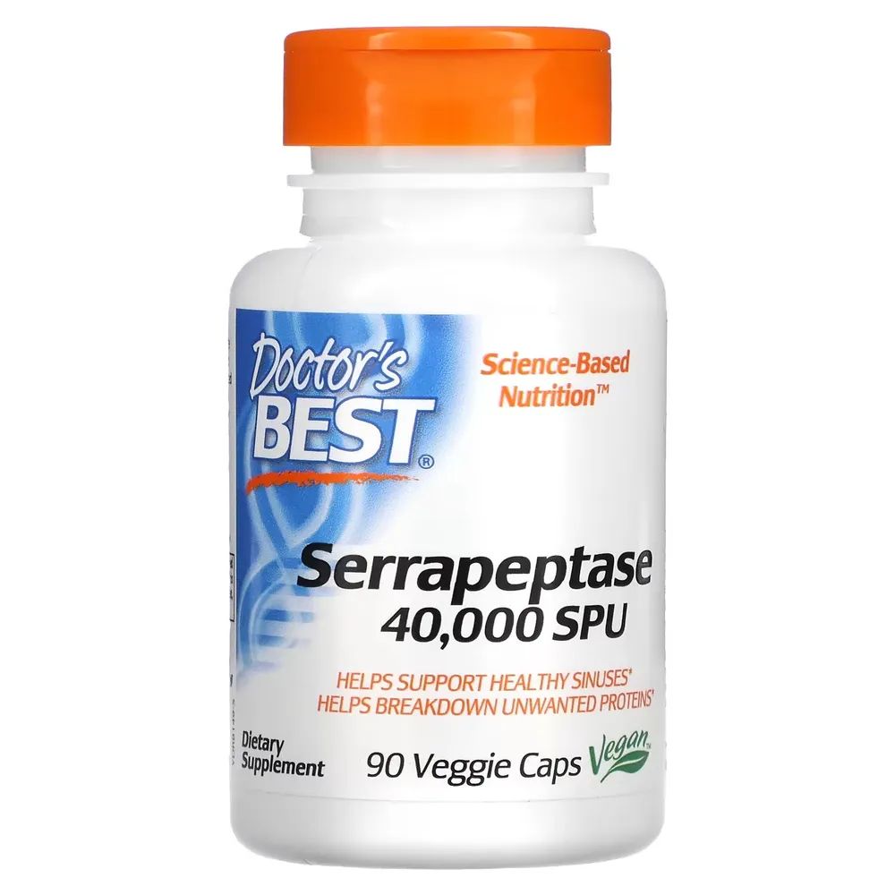 Серрапептаза Doctor's Best Serrapeptase 40.000 SPU, капсулы 90 шт.