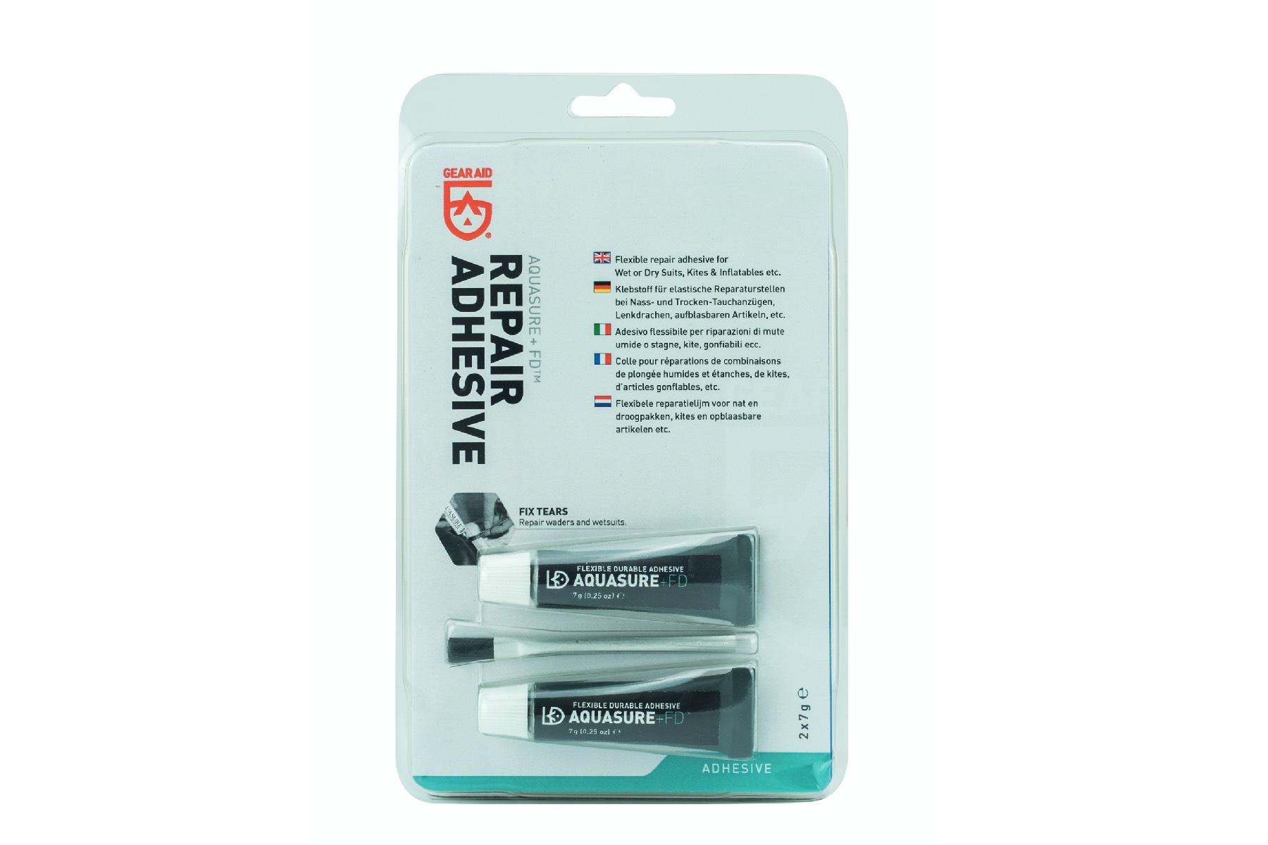 

Gead Aid Полиуретановый клей и герметик GearAid AQUASURE + FD 2 тюбика по 7г, Прозрачный, Полиуретановый клей и герметик GearAid AQUASURE + FD 2 тюбика по 7г