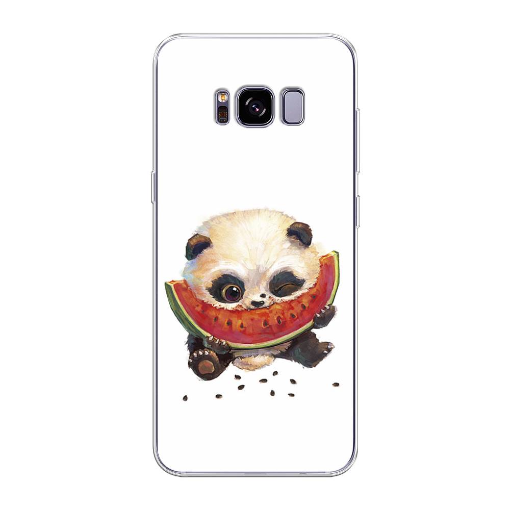 

Чехол Awog на Samsung Galaxy S8 + "Малыш панды с арбузом", Белый;красный, 24850-1
