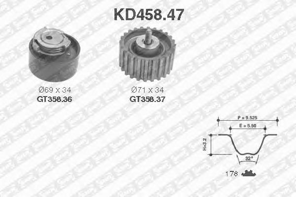 

KD458.47_рем.к-кт ГРМ! Iveco Daily, Fiat Ducato 2.3JTD 02>