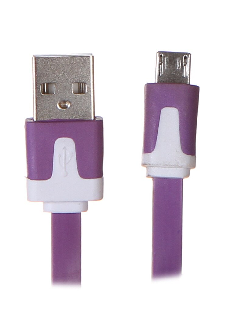 

Аксессуар Delux USB - MicroUSB 97cm Flat Purple