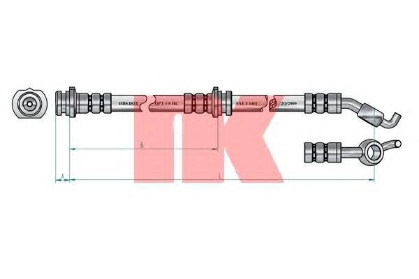 

Шланг тормозной Nissan Micra (K12) 1.0-1.6 03> L=610