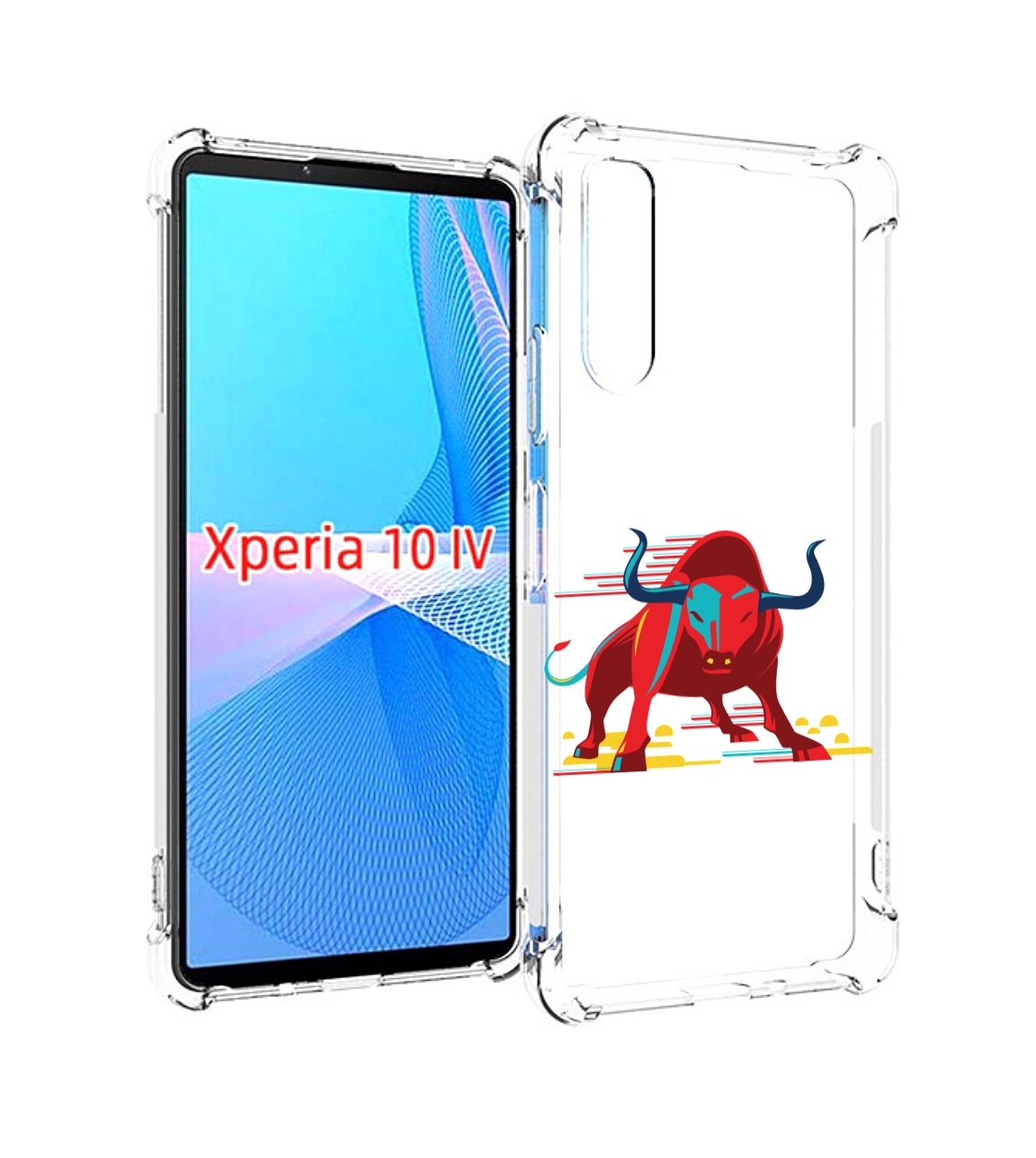 

Чехол MyPads Красный-бык для Sony Xperia 10 IV (10-4), Прозрачный, Tocco