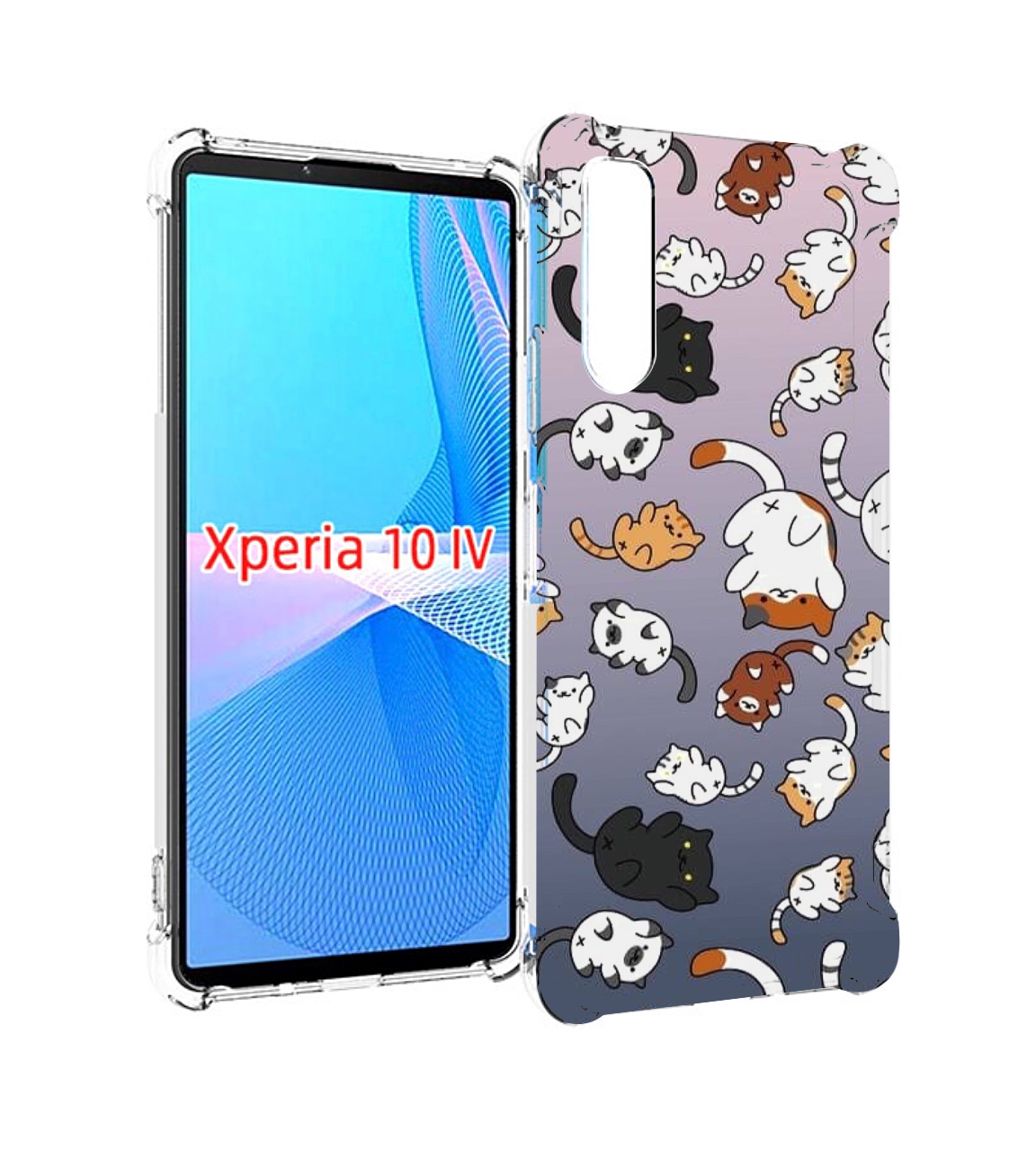

Чехол MyPads Котики-летают для Sony Xperia 10 IV (10-4), Прозрачный, Tocco