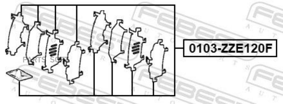 

Комплект монтажный для дисковых колодок TOYOTA COROLLA 2000-2006 0103-ZZE120F