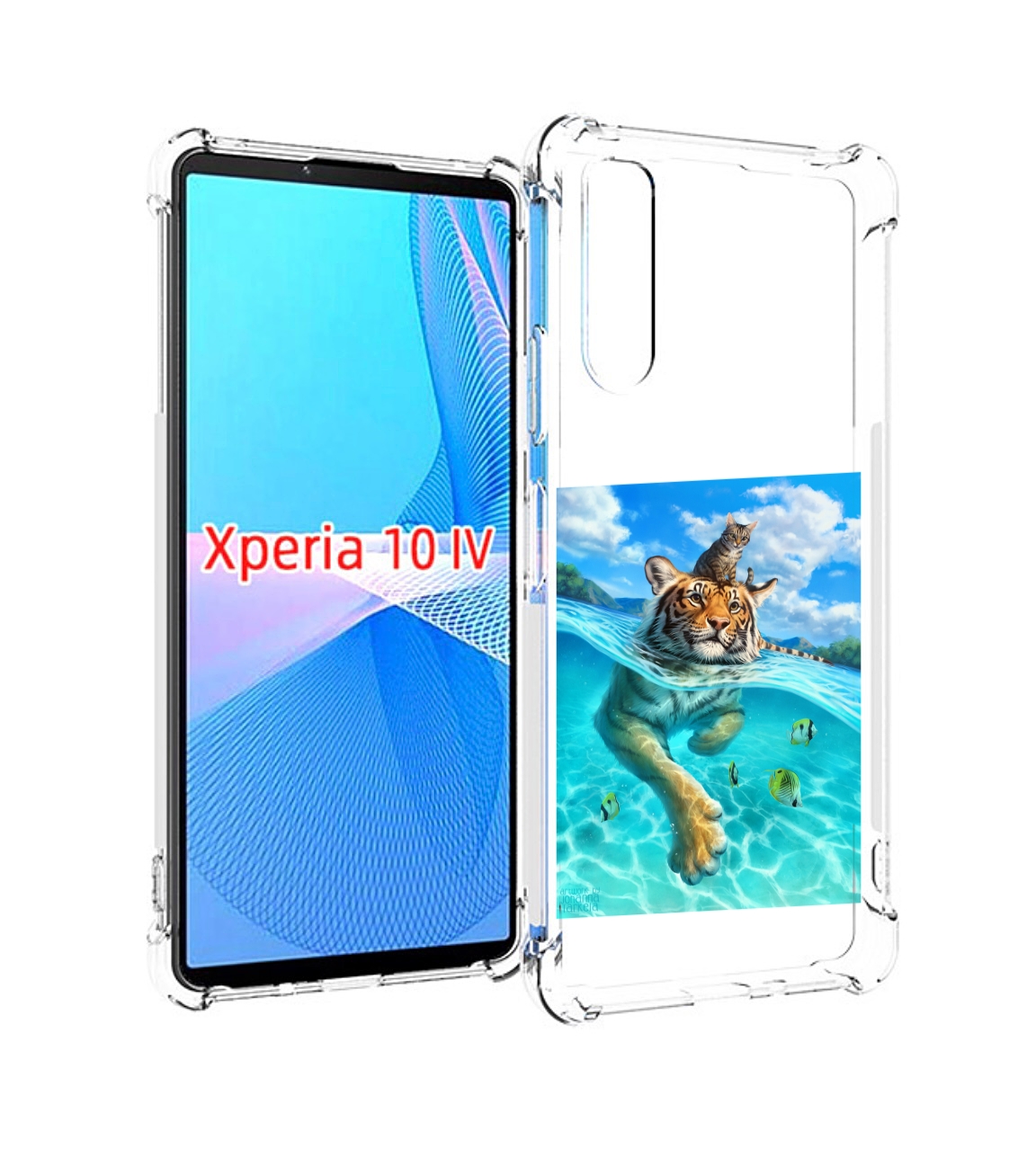 

Чехол MyPads Кот-на-тигре для Sony Xperia 10 IV (10-4), Прозрачный, Tocco