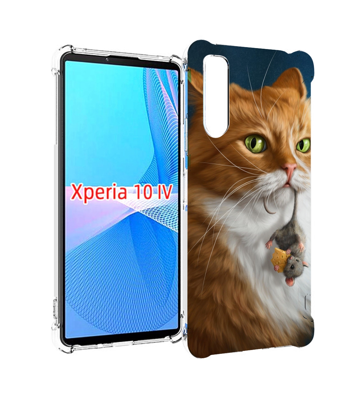 

Чехол MyPads Кот-и-мышь для Sony Xperia 10 IV (10-4), Прозрачный, Tocco