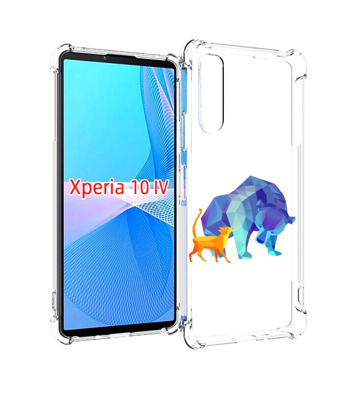 

Чехол MyPads Кот-и-медведь для Sony Xperia 10 IV (10-4), Прозрачный, Tocco