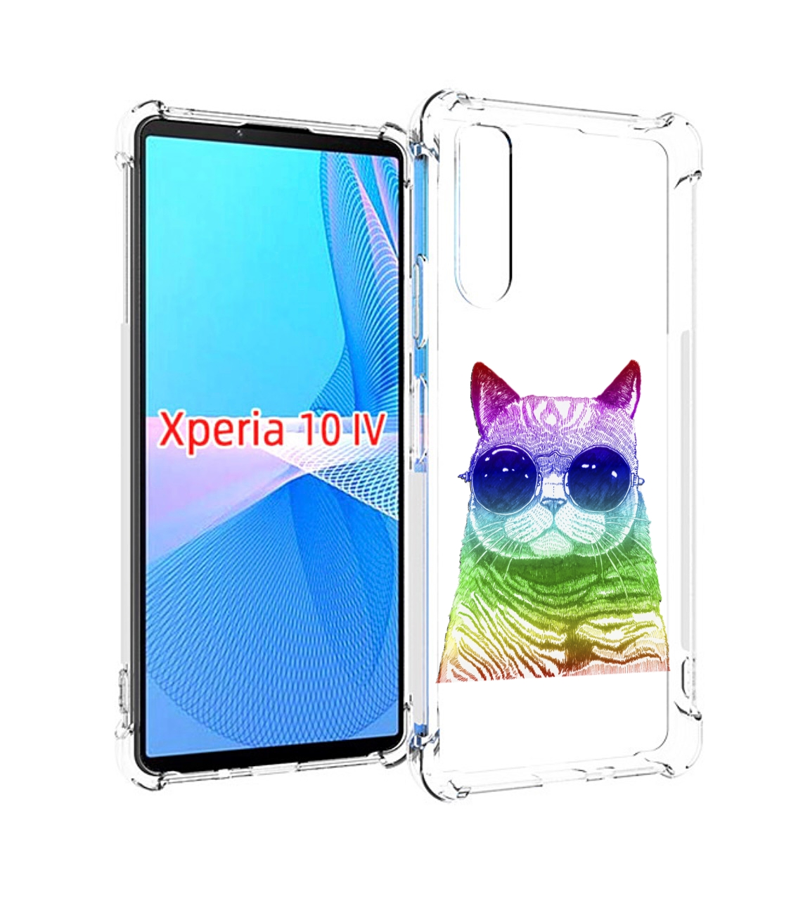 

Чехол MyPads Кот в очках для Sony Xperia 10 IV (10-4), Прозрачный, Tocco