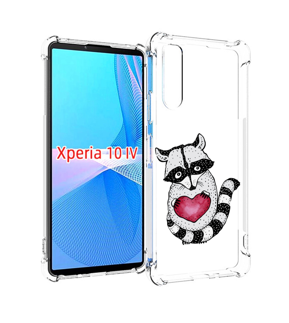 

Чехол MyPads Енот с сердечком для Sony Xperia 10 IV (10-4), Прозрачный, Tocco
