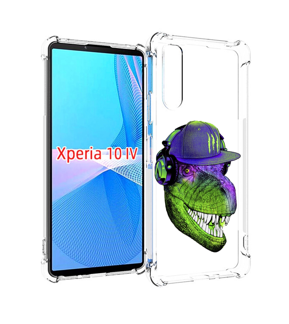 Чехол MyPads Динозавр в кепке для Sony Xperia 10 IV (10-4)