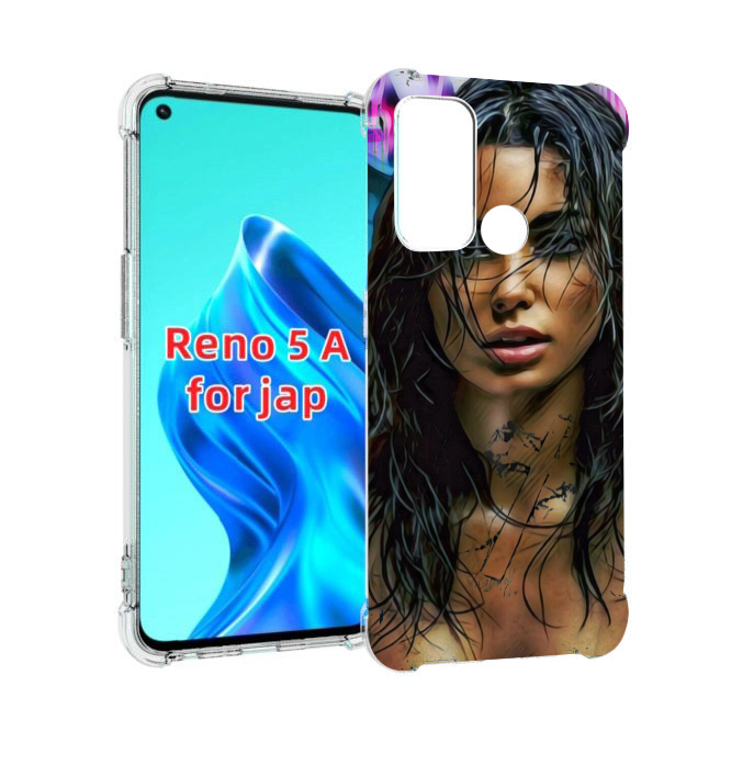 

Чехол MyPads девушка с мокрыми волосами женский для Oppo Reno 5A, Прозрачный, Tocco