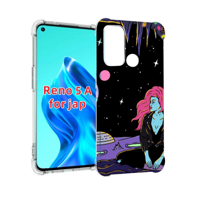

Чехол MyPads девушка с красными волосами в космосе женский для Oppo Reno 5A, Прозрачный, Tocco