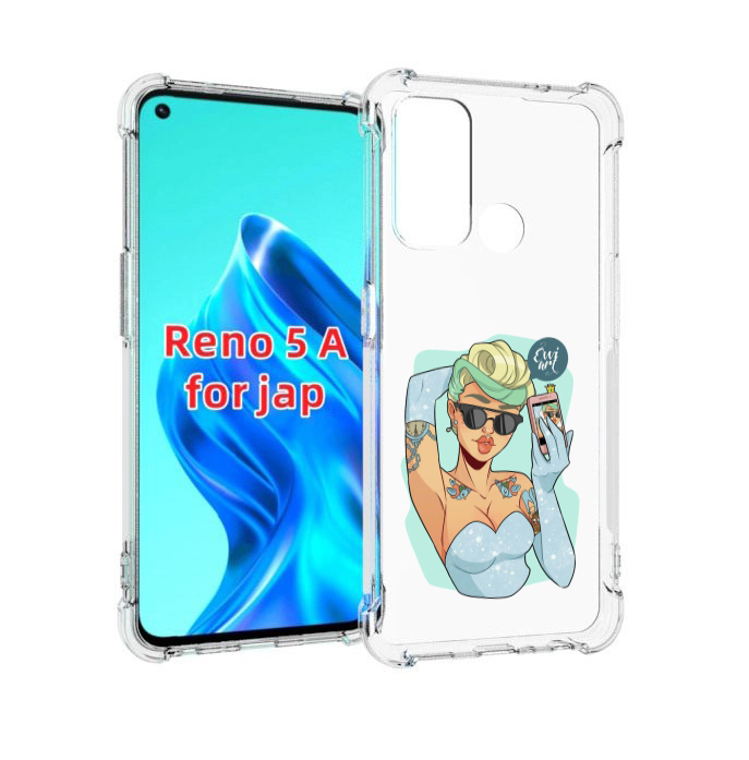 

Чехол MyPads девушка с короткой стрижкой женский для Oppo Reno 5A, Прозрачный, Tocco
