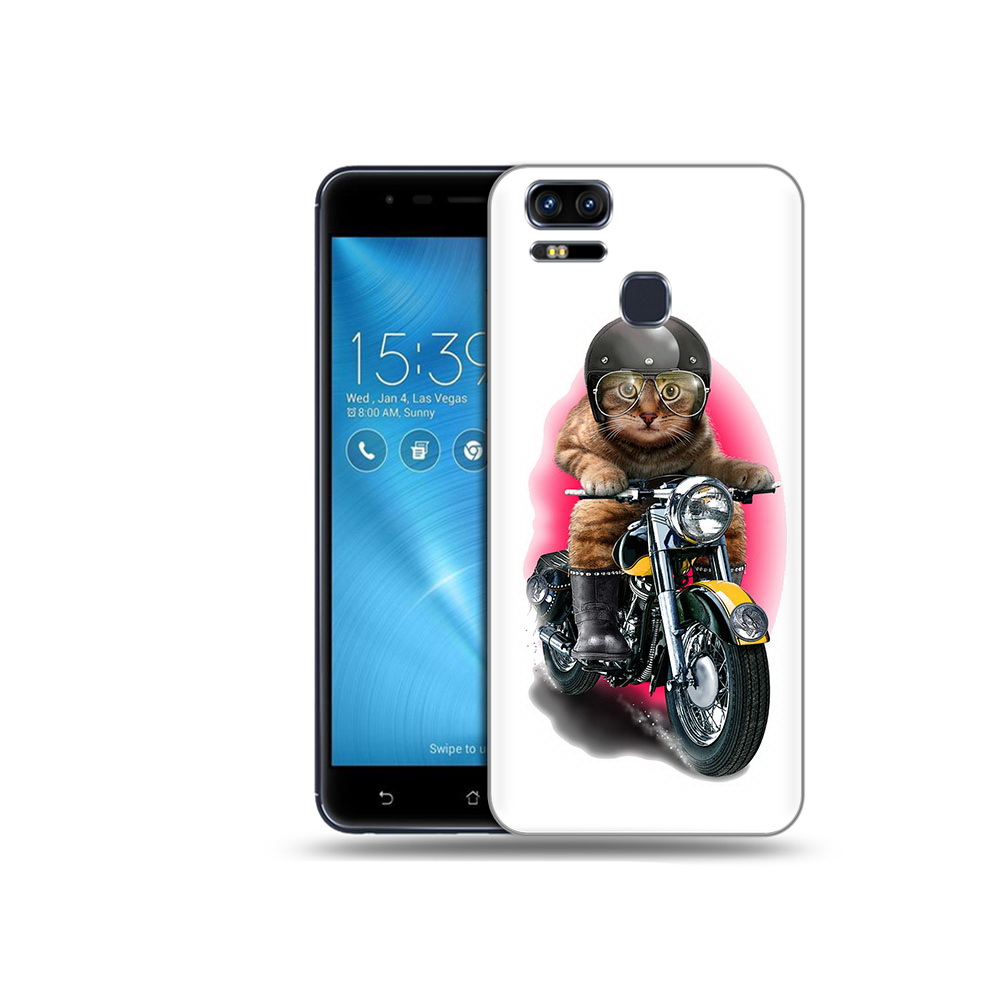 

Чехол MyPads Tocco для Asus ZenFone 3 мото-кот (PT51214.656.485), Прозрачный, Tocco