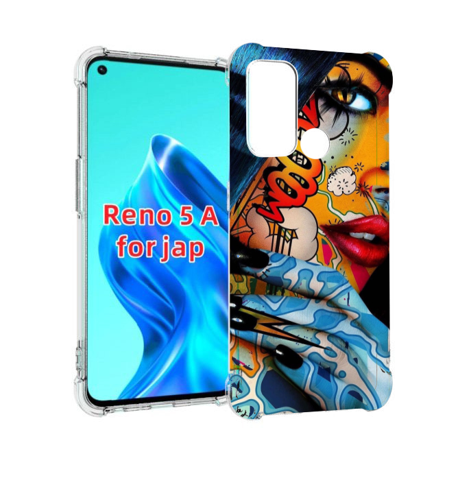 

Чехол MyPads девушка разрисованная краскам иженский для Oppo Reno 5A, Прозрачный, Tocco