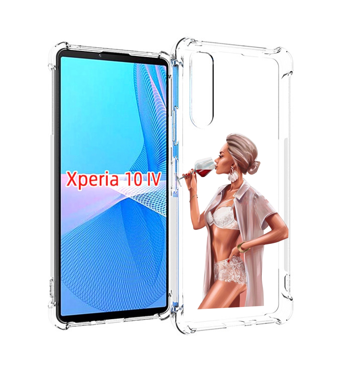 

Чехол MyPads Девушка-с-вином женский для Sony Xperia 10 IV (10-4), Прозрачный, Tocco