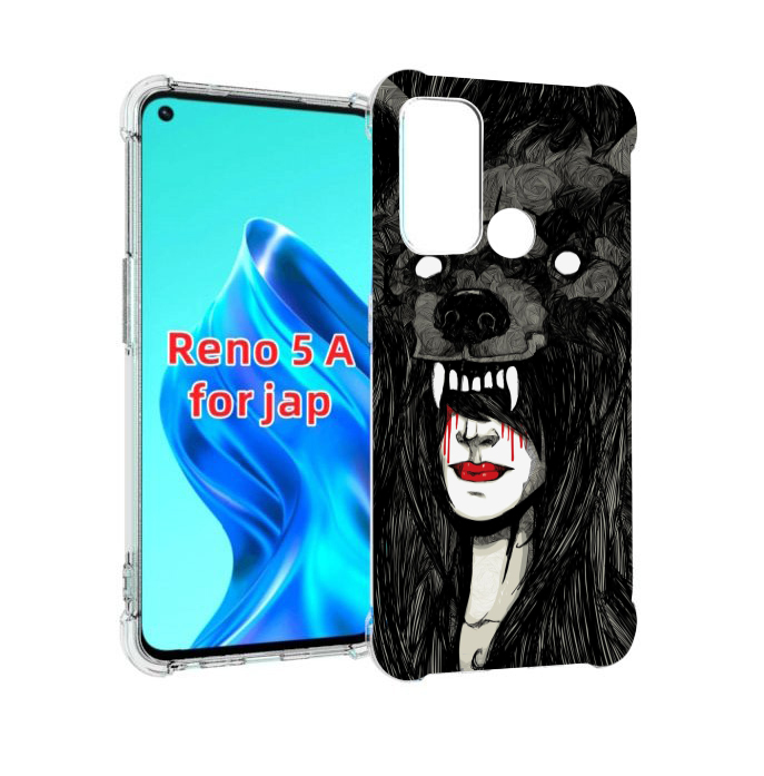 

Чехол MyPads девушка в шкуре волка женский для Oppo Reno 5A, Прозрачный, Tocco