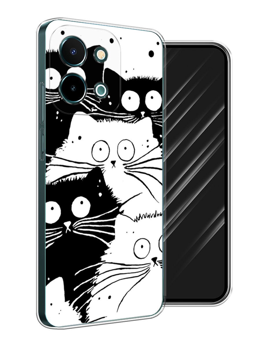 

Чехол Awog на Vivo Y28 4G "Коты черно-белые", Черный;белый, 2611650-1