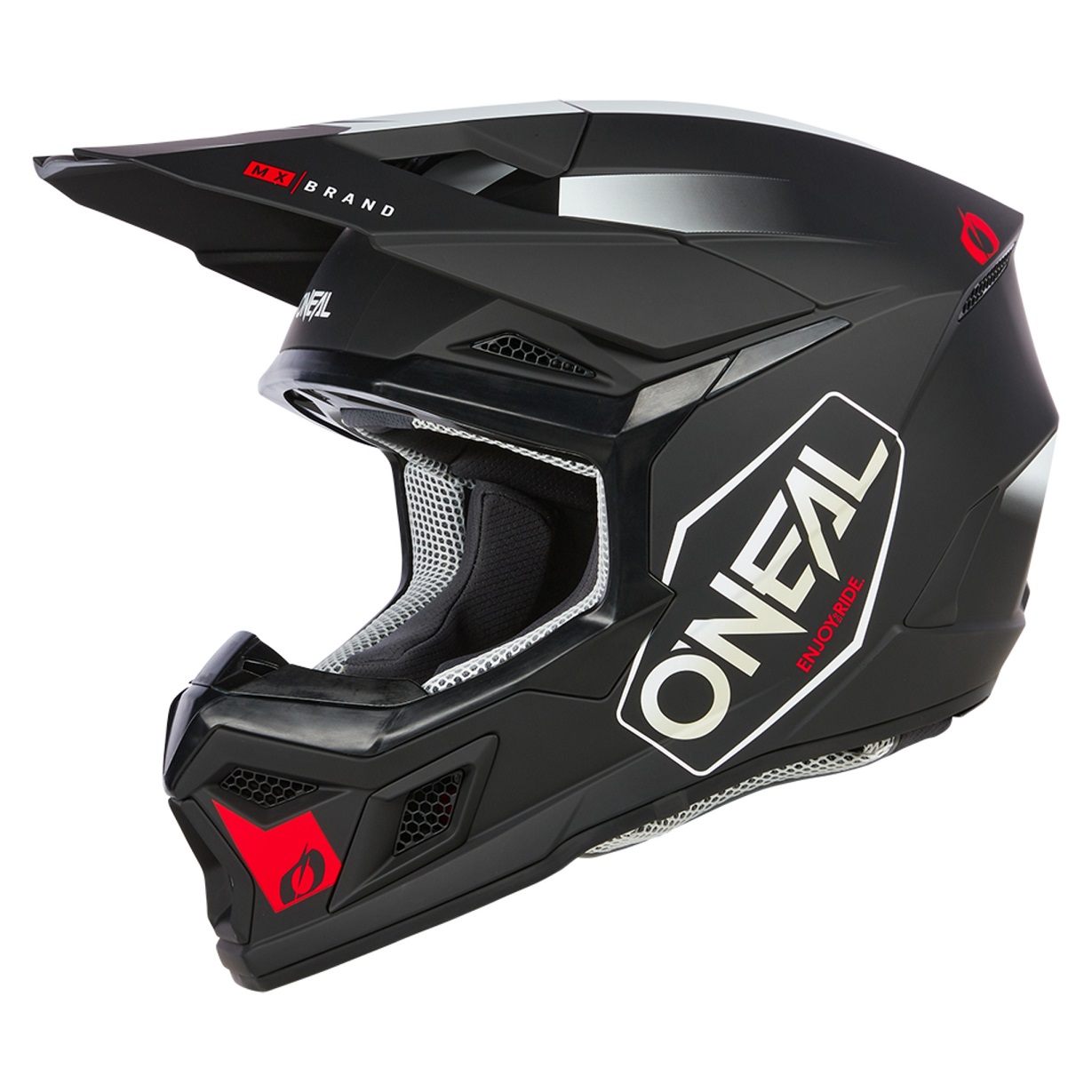 Мотошлем Oneal 3Series-V24 HEXX Black-red