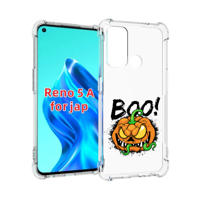 

Чехол MyPads Хэллоуин бу для Oppo Reno 5A, Прозрачный, Tocco