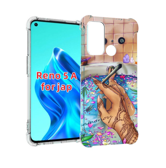 Чехол MyPads девушка в ванне женский для Oppo Reno 5A