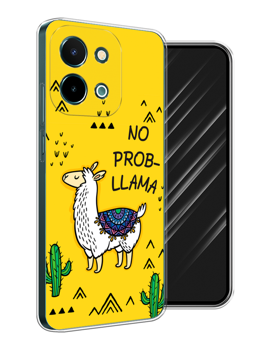 

Чехол Awog на Vivo Y28 4G "No probLLama", Желтый;черный;синий, 2611650-1