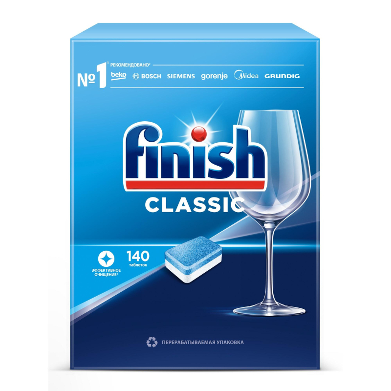 фото Таблетки для посудомоечной машины finish classic 140 шт