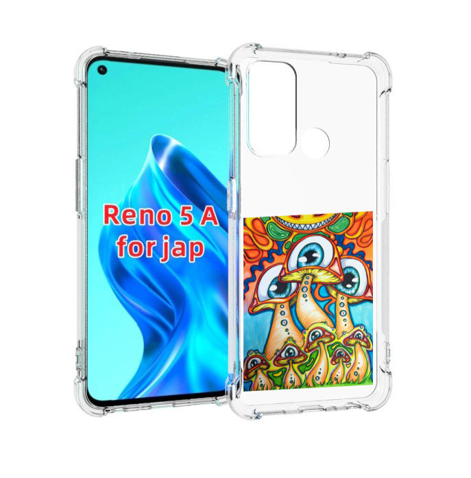 

Чехол MyPads грибы с глазами для Oppo Reno 5A, Прозрачный, Tocco