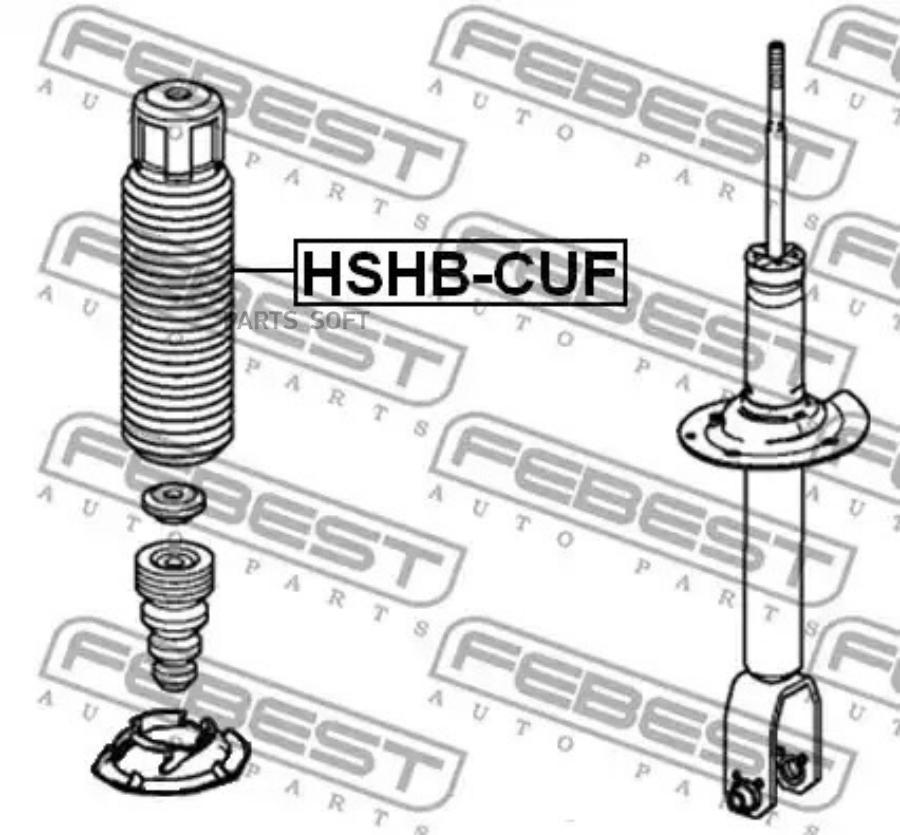 

FEBECT HSHBCUF HSHB-CUF_пыльник заднего амортизатора!\ Honda Accord 2.0-2.4 08-13