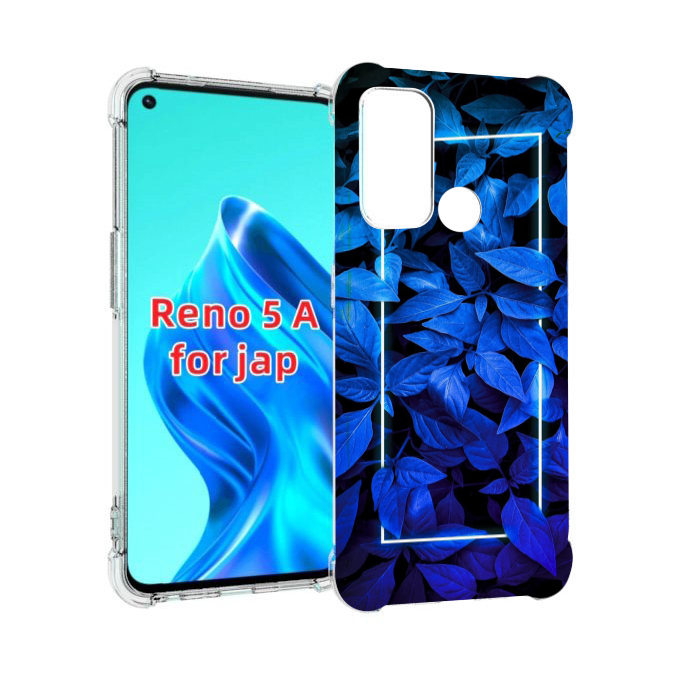 

Чехол MyPads голубые цветочки неон для Oppo Reno 5A, Прозрачный, Tocco