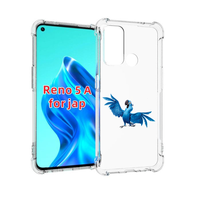 

Чехол MyPads голубой-попугайчик для Oppo Reno 5A, Прозрачный, Tocco