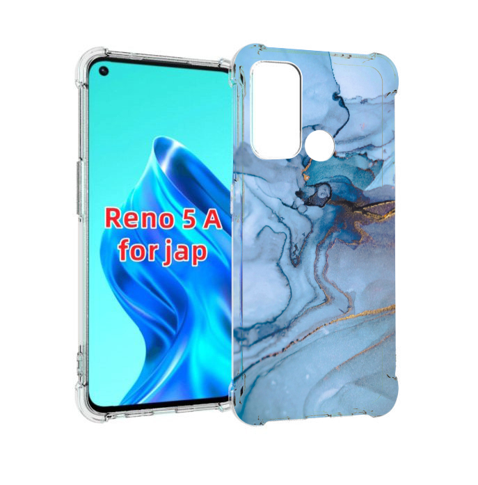 Чехол MyPads голубой мрамор для Oppo Reno 5A