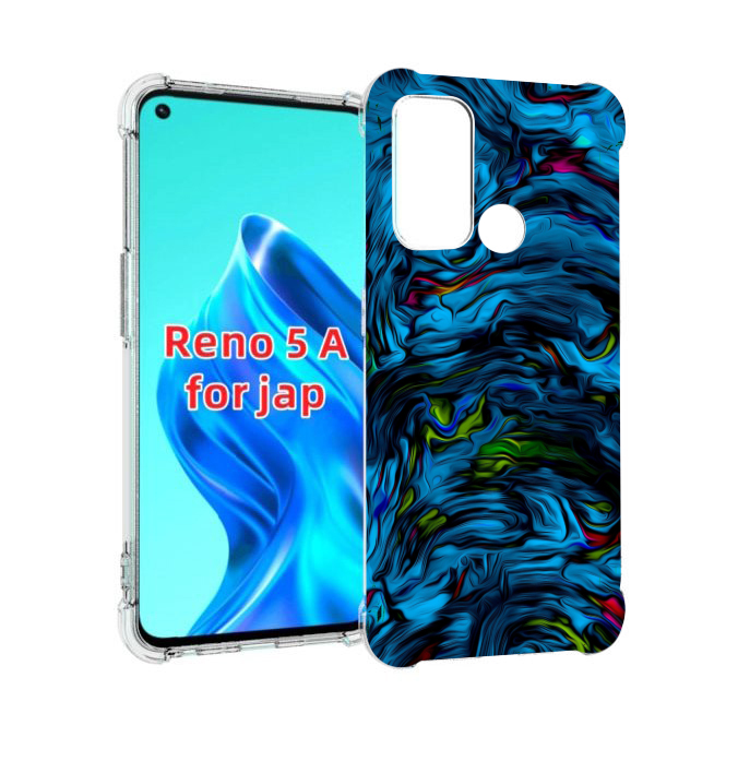 

Чехол MyPads голубая краска в темноте для Oppo Reno 5A, Прозрачный, Tocco
