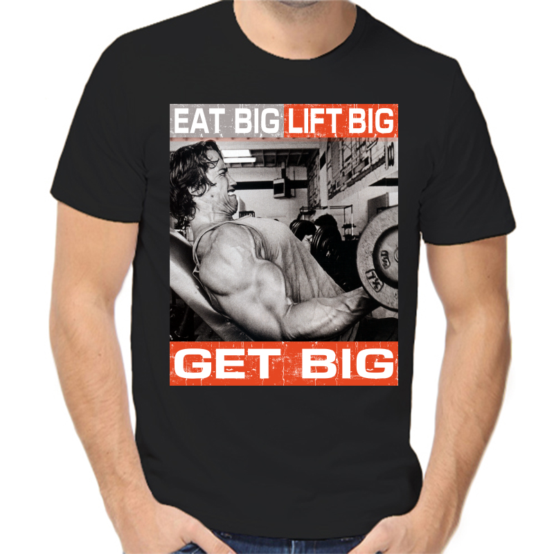 

Футболка мужская черная 46 р-р eat big lift big get big, Черный, fm_eat_big_lift_big