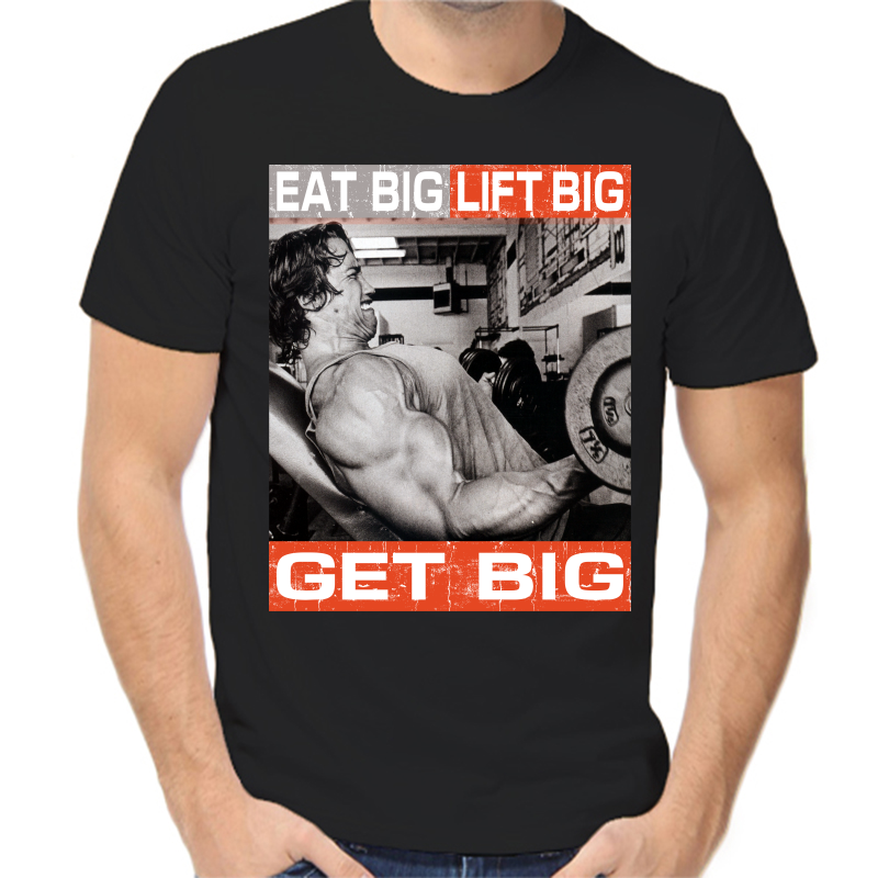 

Футболка мужская черная 42 р-р eat big lift big get big, Черный, fm_eat_big_lift_big