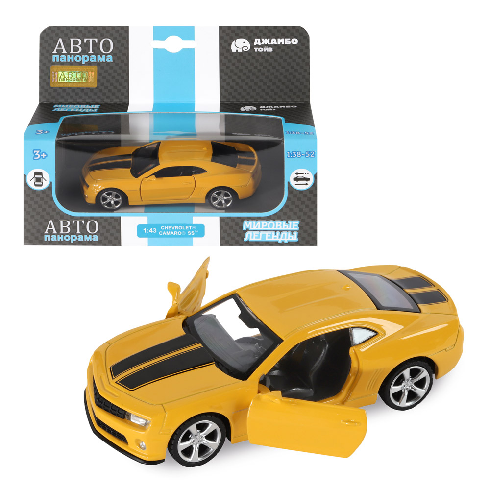 фото Машинка металлическая автопанорама 1:43 chevrolet camaro ss желтый jb1200137