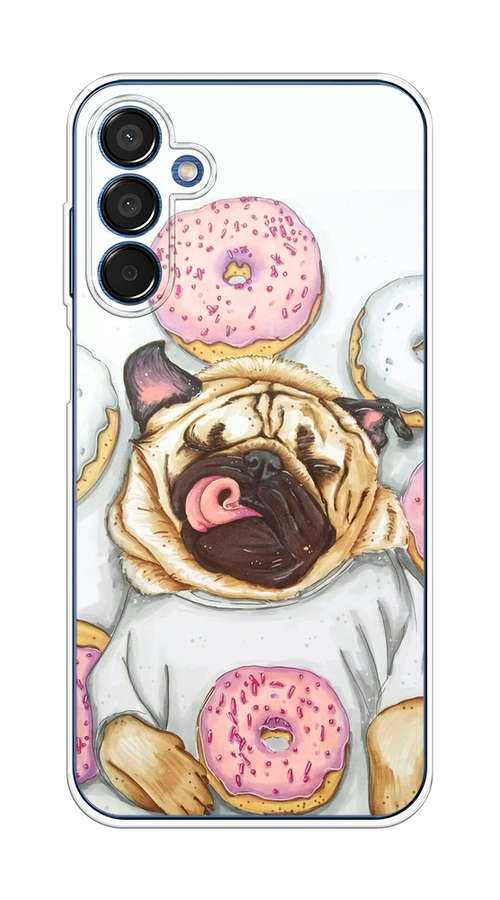 

Чехол на Samsung Galaxy M15 5G "Счастливый мопс", Розовый;бежевый;коричневый, 2109550-1