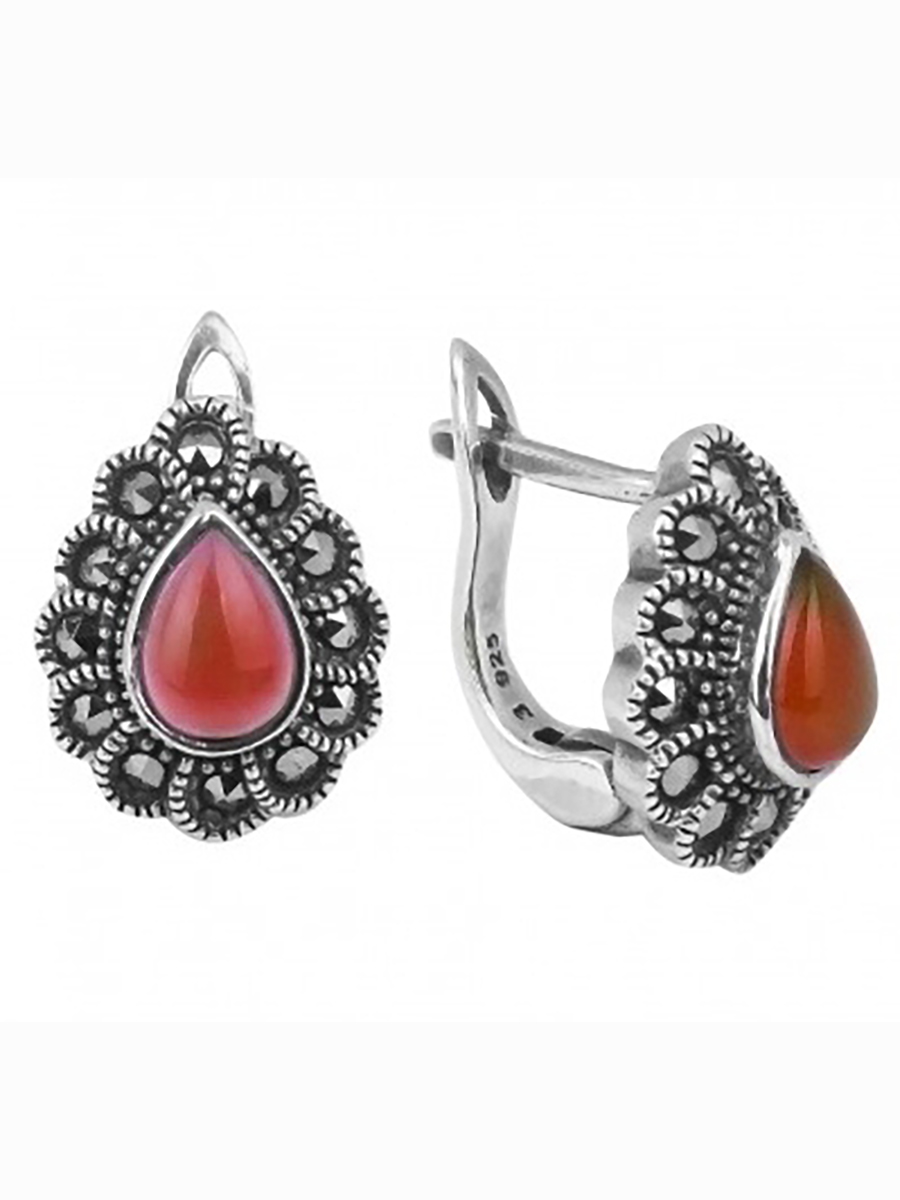 

Серьги с марказитами и кораллами из серебра Марказит HE1264-8143, HE1264-8143